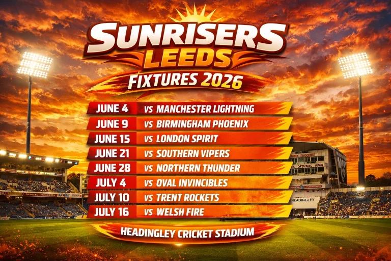 Sunrisers Leeds Fixtures 2026