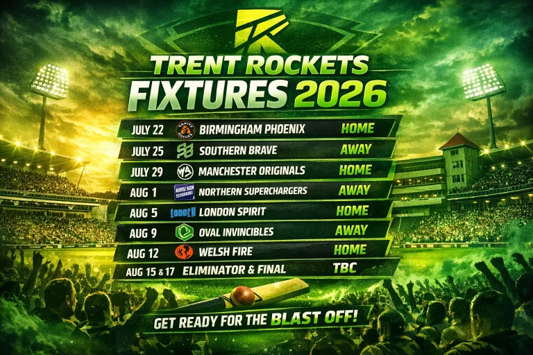 Trent Rockets fixtures 2026