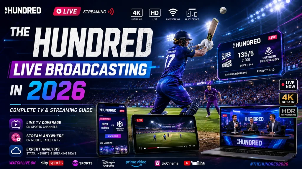 The Hundred Live Broadcasting in 2026